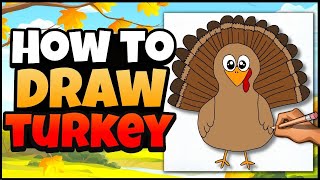 How to Draw a Turkey | Thanksgiving Art for Kids | Step by Step Lesson