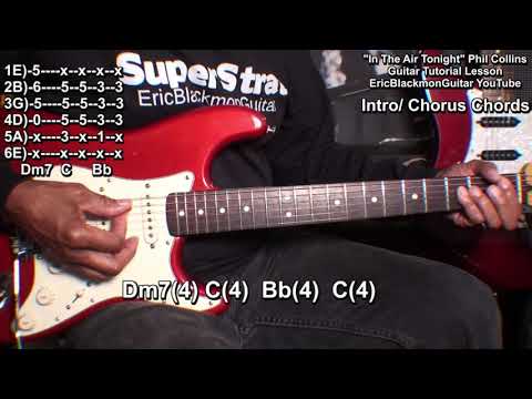 IN THE AIR TONIGHT Phil Collins Guitar Chords Tutorial Lesson TABS @EricBlackmonGuitar