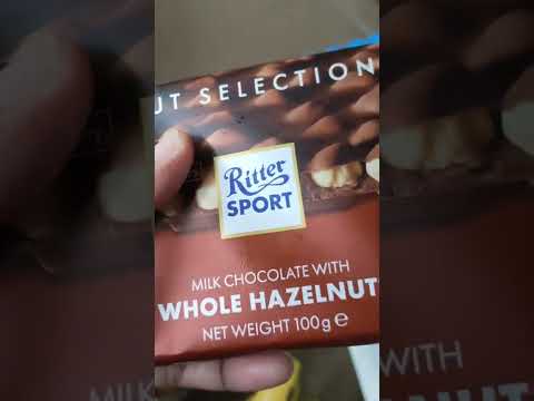 Ritter sport milk chocolate with whole hazelnut #shorts