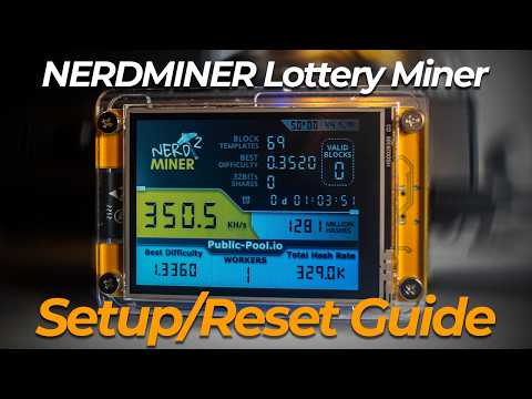 Gold Nugget NerdMiner 2 Lottery Miner (Bitcoin Merch) - Setup and Reset Guide