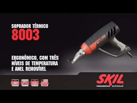 Ergonômico, com três niveis de temperatura e anel removível - Soprador Térmico 8003