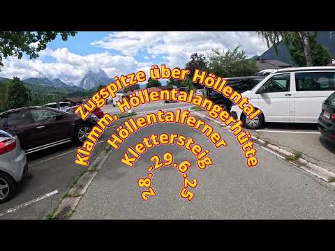 Zugspitze Gipfel über Höllentalklamm, Gletscher Höllentalferner und Klettersteig