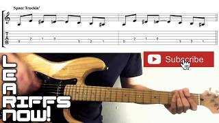 SPACE TRUCKIN Deep Purple Guitar Lesson Chorus Riff Tab ??