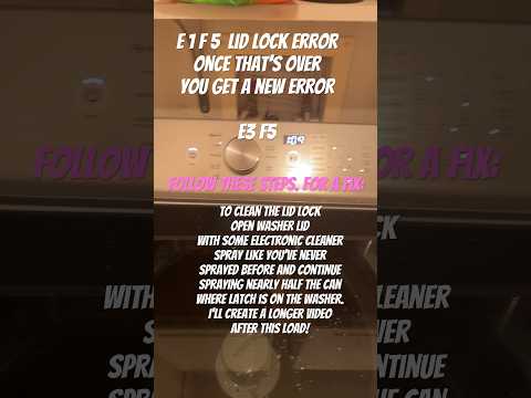 E1 F1, E3 F5 Maytag & Whirlpool Lid Lock & latch Error FIXED in 15 sec *will post a longer video