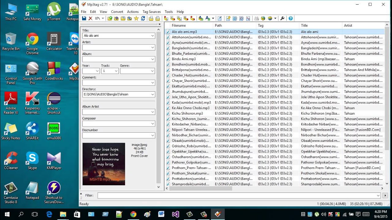 How to change mp3 song cover image