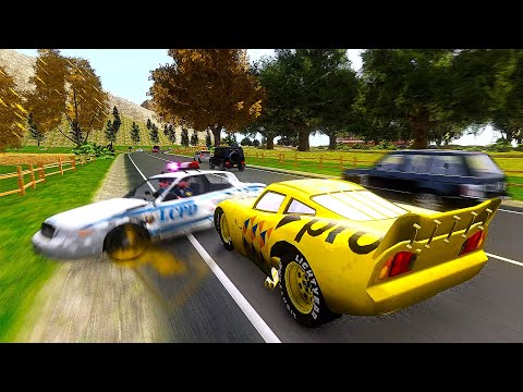 Crazy Lightning McQueen PRO Crashes - GTA 4 Real Car Crashes Ep.56
