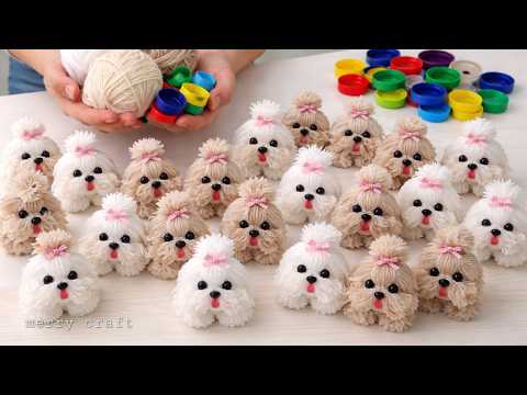 I Made 50 Pairs a day and SOLD in 4 Hours! Cute Dog From Plastic Bottle Cap and Yarn