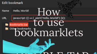 How ToUse Bookmarklets For School! and other things