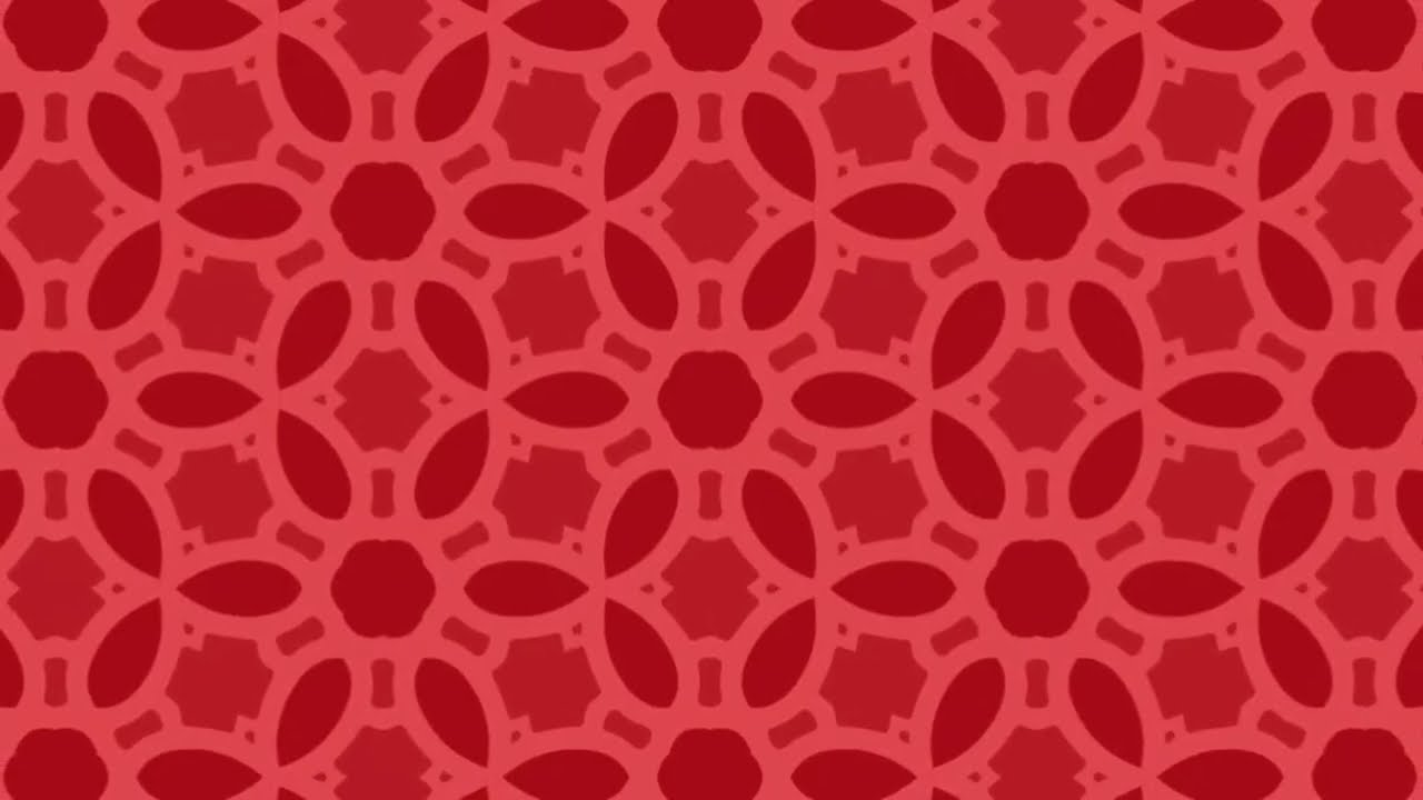 Relaxing Red Floral Pattern Motion for TV | Warm Calming Ambient Background