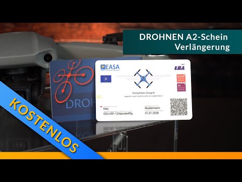 Drohnenführerschein A2 - KOSTENLOSE Verlängerung - optional LEBENSLANG - [ Fernpilotenzeugnis A2 ]
