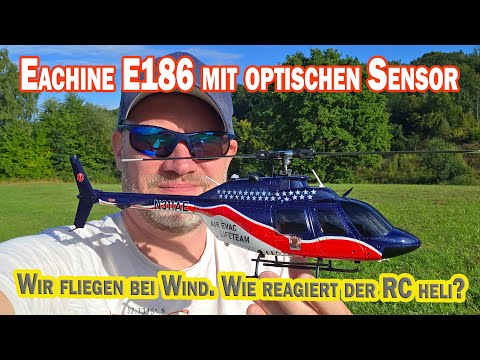 Der wunderschöne Eachine E186 1:27 Bell-206 2.4G 6CH RC Helicopter mit optischen Sensor - bei Wind