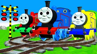 【踏切アニメ】あぶない電車 3 TRAIN Thomas vs Fumikiri 3D Railroad Crossing Animation #train