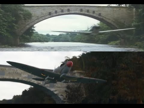 FS2020 Flying spitfire under the Winston bridge from TV series A Piece of cake, v the real footage.
