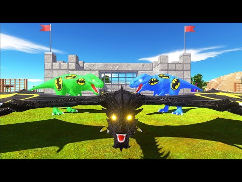 DEATH RUN CASTLE vs BATMAN DRAGON TEAM - Animal Revolt Battle Simulator