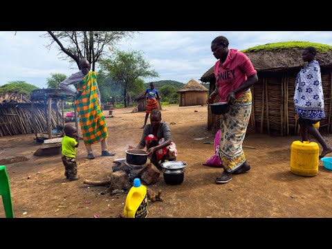African village life#cooking Village Tea with Cassava for breakfast