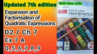 D2 math|Ch 7|Ex 7_A|Q5_6_7_8_9|New Updated 7th Edition|New Oxford Mathematics 2|Sir Sajid Mehmood