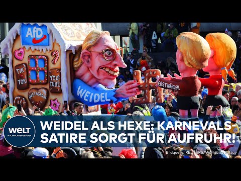 Video Thumbnail: KARNEVAL IN DÜSSELDORF: Provokanter Mottowagen zeigt AfD-Chefin Weidel als böse Hexe!