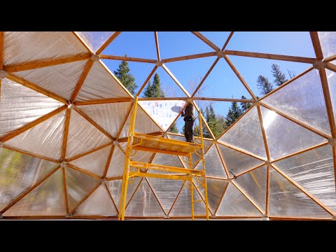 Building a Geodesic Greenhouse, Completing the Growing Dome