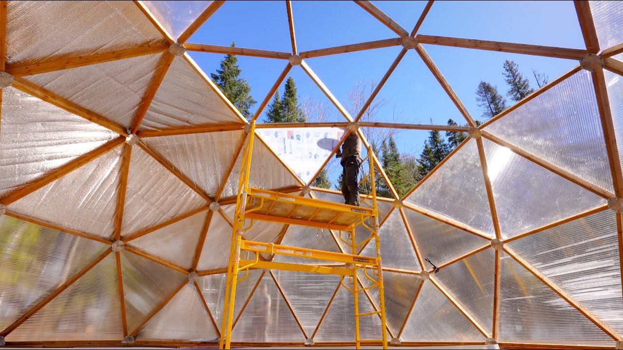 Building a Geodesic Greenhouse, Completing the Growing Dome