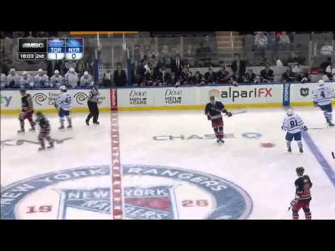 Phil Kessel slapshot goal 1-0 April 10 2013 Toronto Maple Leafs vs NY Rangers NHL Hockey