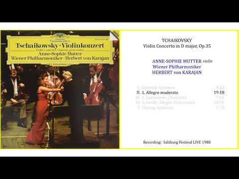 Tchaikovsky: Violin Concerto in D major, Op.35/MUTTER/Wiener Philharmoniker/KARAJAN/1988/LIVE