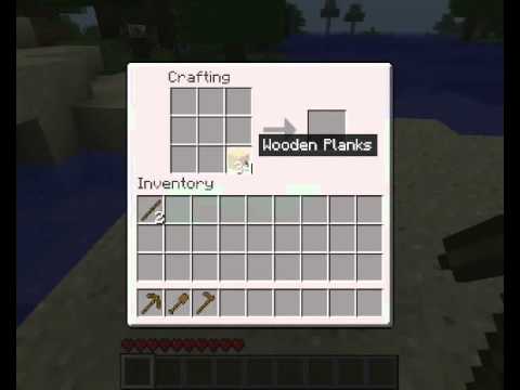 Minecraft dla Zielonych#Jak zrobić drewniany miecz,kilof,łopatę,siekierę i motykę