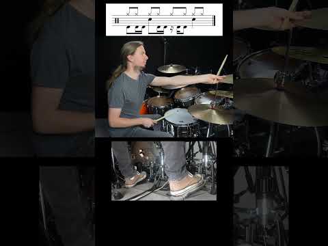 16th note  double stroke bass drum groove - Play drums! #shorts
