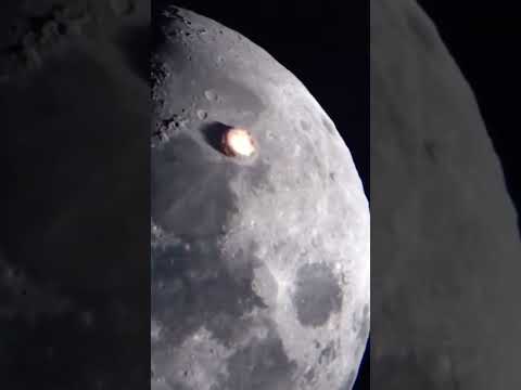 Live nasa telescope footage asteroid hitting moon #nasa #moon #telescope #asteroid