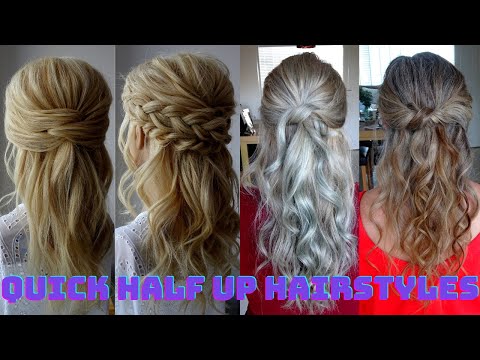 quick half up half down hairstyles