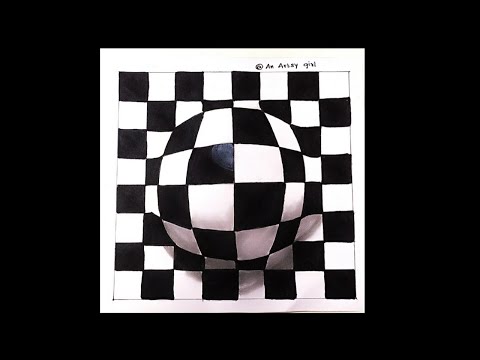 How to draw Geometric optical illusion Art- step by step|3d drawing