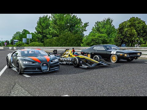 Bugatti Chiron Super Sport (Replica) vs Plymouth GTX vs Honda IndyCar | Forza Motorsport 7