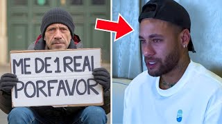 Hombre sin hogar le pregunta a Neymar: '¿Me puedes dar 1 REAL?' La respuesta de Neymar es CHOCANTE..