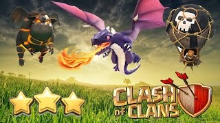 Dragons vs. a Multi-targeting Inferno Tower - Clash of Clans Live War Attacks