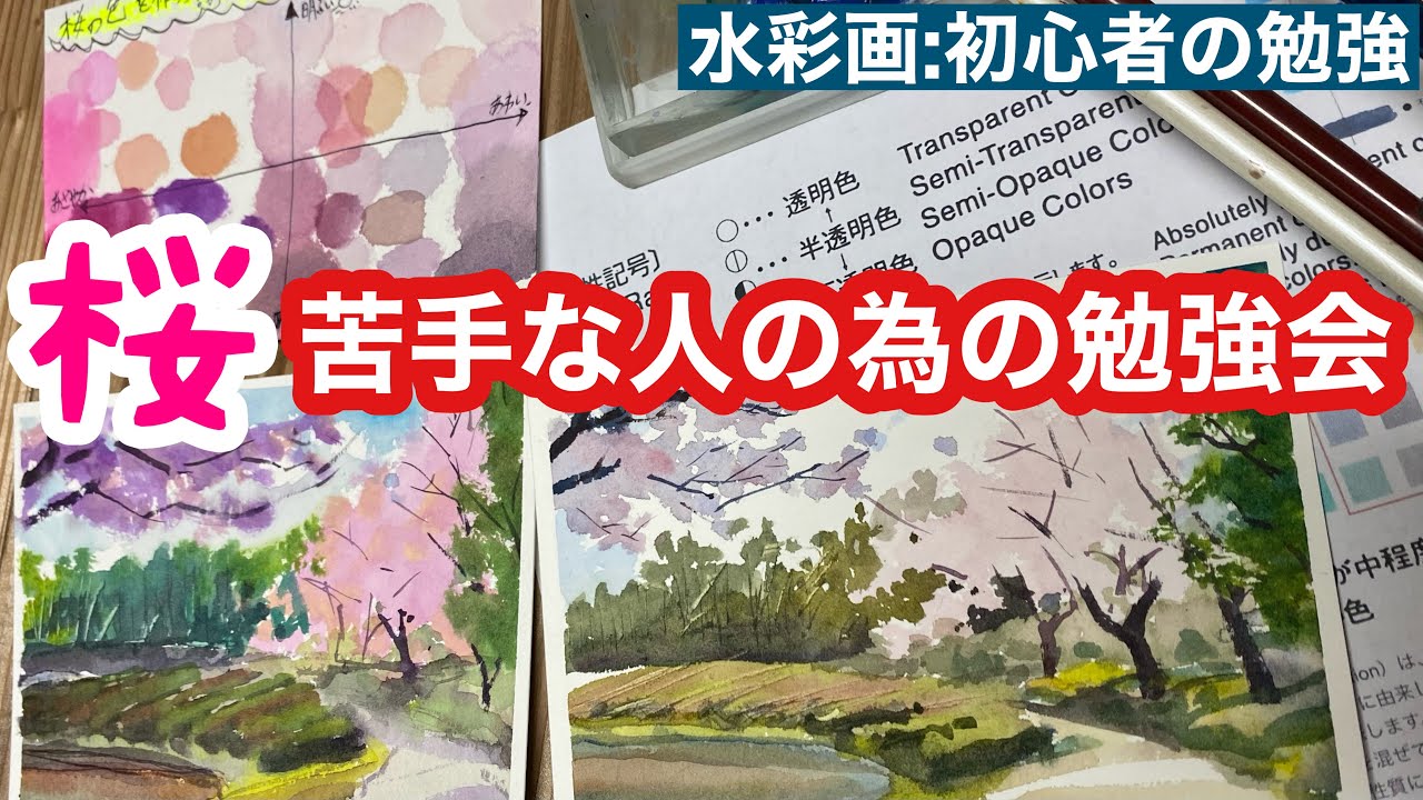 桜が描きたいけど難しい！なんか変になる！綺麗じゃない！そんな経験ございませんか？【水彩画】絵画教室で教える絵の描き方＠StudioHANE