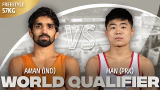 Единоборства Chongsong HAN (PRK) vs. Aman AMAN (IND) | 2024 World OG Qualifier | OG Qualification | FS 57Kg