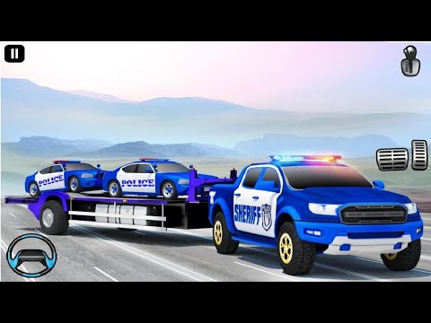 Grand US Police Car Transport Truck: Parking Game Android Gameplay