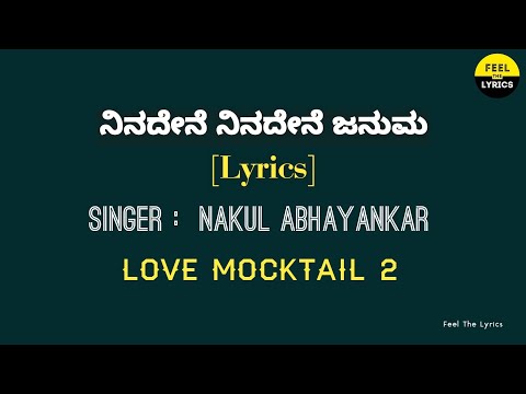 Ninadene Januma song with Kannada lyrics| Love mocktail 2| Feel the lyrics kannada