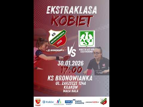 Mecz ekstraklasy tenisa kobiet 30.01.2026 KS Bronowianka Kraków-Bebetto AZS UJD Częstochowa