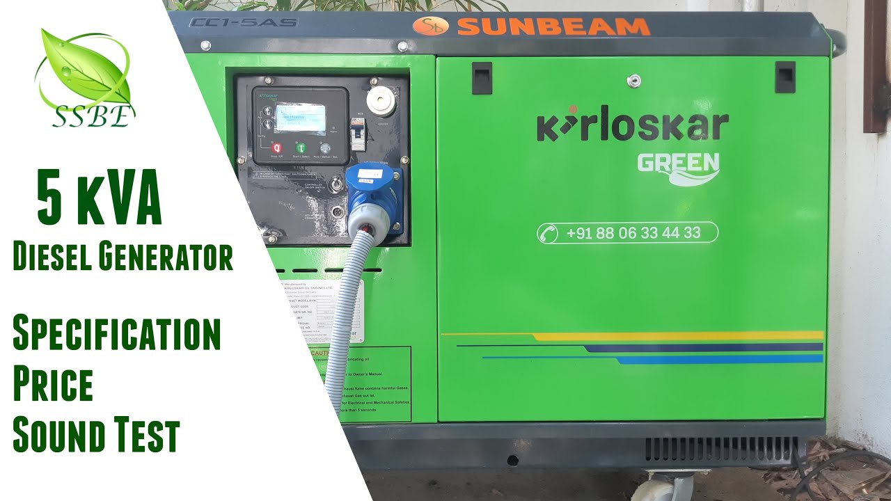 Watch video 5 kVA Diesel Generator | Specification | Kirloskar iGreen | Sri Sai Baba Engineering Works Now 5 kVA Diesel Generator | Specification | Kirloskar iGreen | Sri Sai Baba Engineering Works