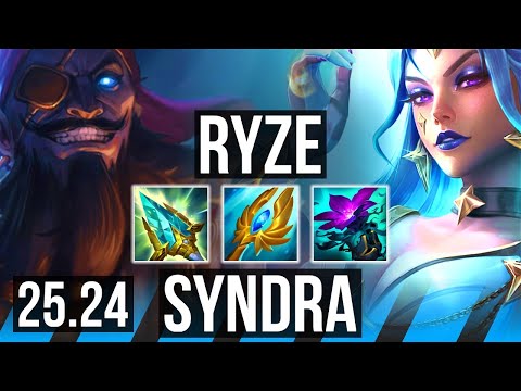 RYZE vs SYNDRA (MID) | Good KDA: 12/2/15 | KR Challenger | 25.24