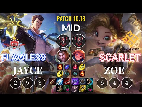 APK Flawless Jayce vs EM Scarlet Zoe Mid - KR Patch 10.18