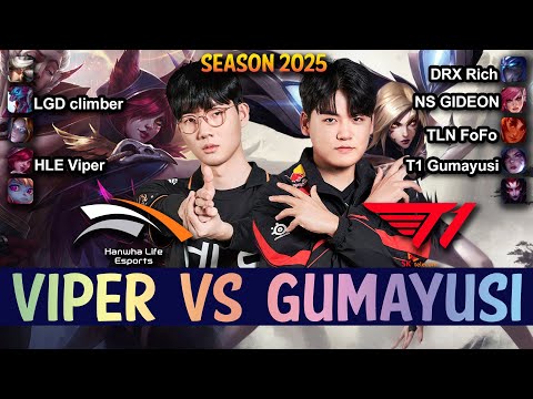 T1 Gumayusi vs HLE Viper - Gumayusi KAI'SA vs Viper XAYAH ADC - Patch 25.10 KR Ranked | lolrec