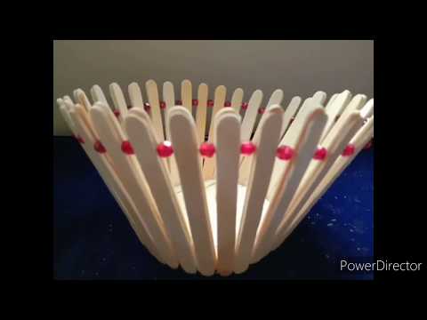 Basket using ice cream sticks [CRAZY CRAFTS]