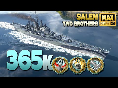 Cruiser Salem: Middle rush on Two Brothers - World of Warships
