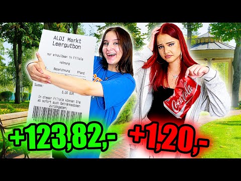 24 Stunden nur mit PFANDFLASCHEN LEBEN ! 😳 - Celina