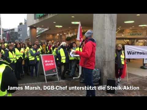 Streik bei den Kaufhof-Häusern in der Trierer Innenstadt
