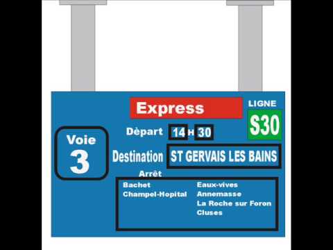 Annonce personnalisée d'un train Express aux départ de Genève