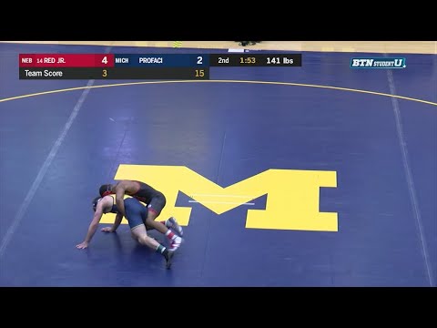 Big Ten Wrestling: 141 LBs - Nebraska's Chad Red Jr vs. Michigan's Sal Profaci