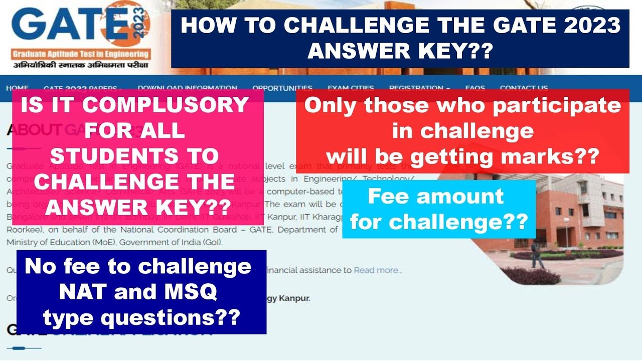 GATE 2023 Answer key Challenge|| Fee Amount || Procedure || How to write Justification Statement??