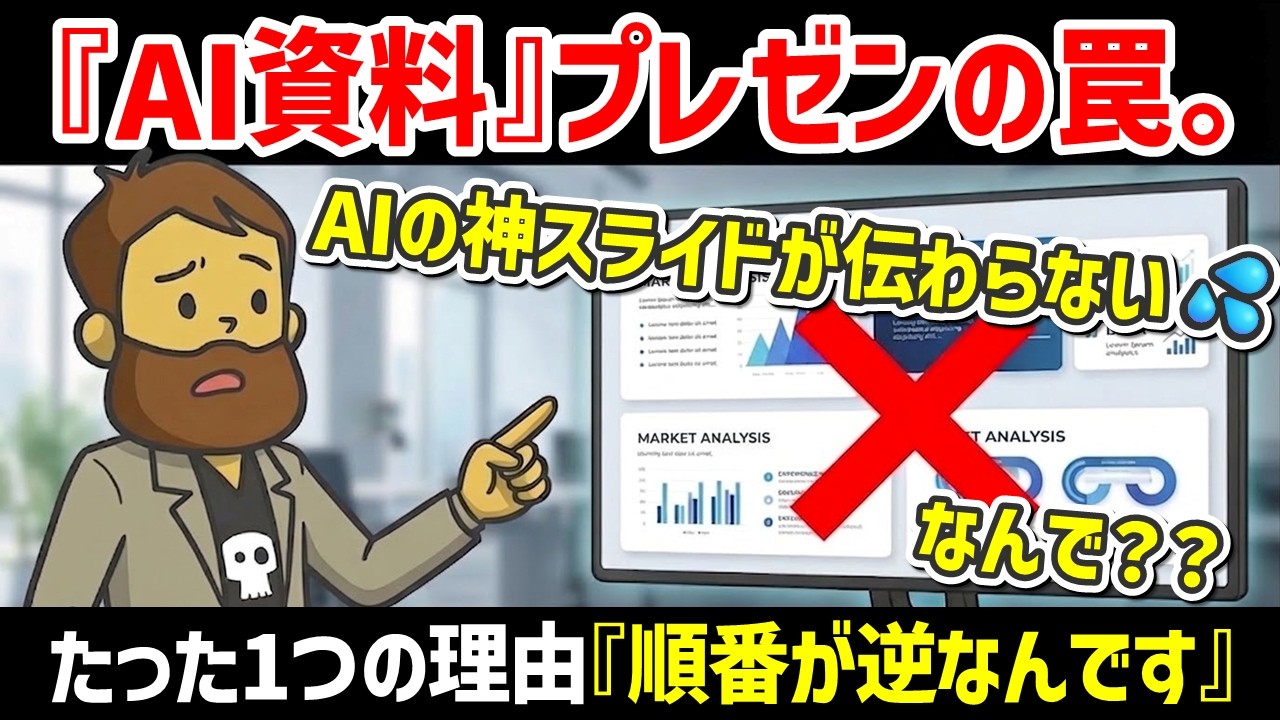 【プレゼンの本質】AI資料を使ったプレゼンはなぜ相手に刺さらないのか？話し方の問題？伝わりそうな資料が全く伝わらないたった１つの理由【話し方】
